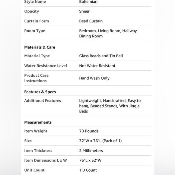 25 STRANDS Hand made Glass beads & tin STUNNING Boho Style Work of Art 1 CURTAIN - Picture 10 of 10